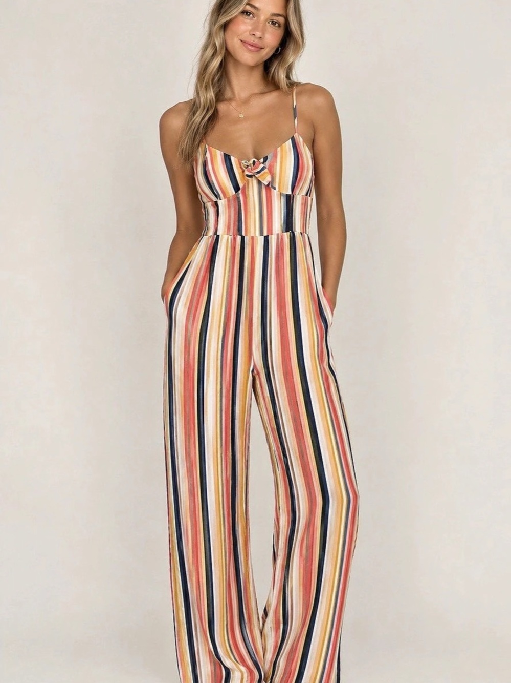 Striped Wide Leg Jumpsuit